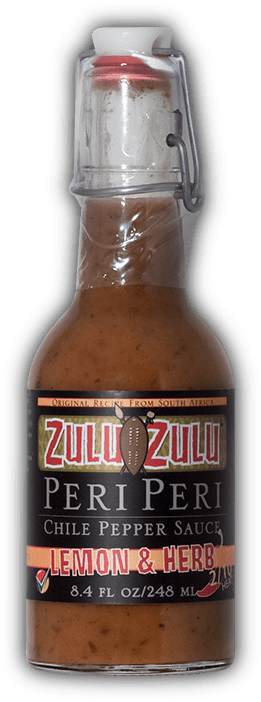 Zulu Zulu Lemon & Herb Peri Peri Chile Pepper Sauce bottle