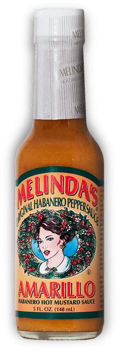 Melinda’s Amarillo West Indies Hot Mustard Pepper Sauce bottle