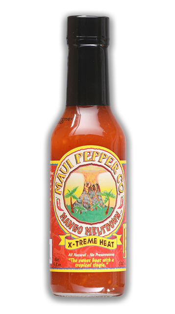Maui Pepper Co. Mango Meltdown X-Treme Heat Hot Sauce bottle