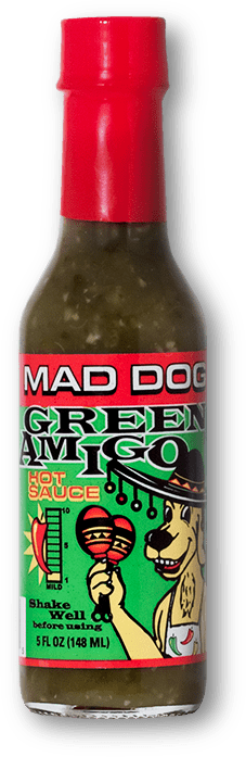 Mad Dog Green Amigo Hot Sauce bottle