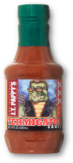 J.T. Pappy’s Termigator Extra Hot Sauce bottle