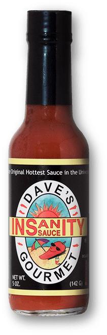 Dave’s Gourmet Insanity Hot Sauce bottle