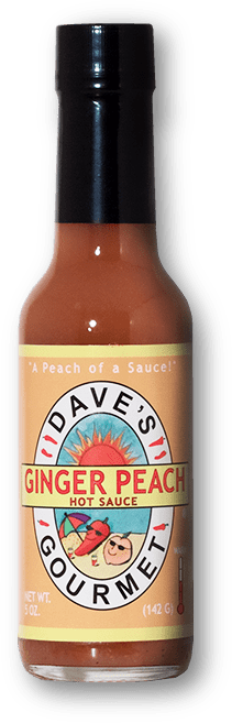 Dave’s Gourmet Ginger Peach Hot Sauce bottle