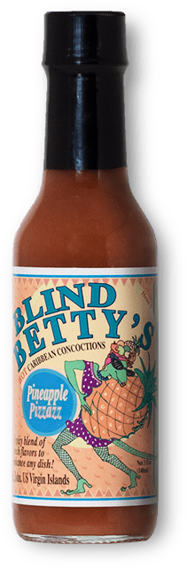 Blind Betty’s Pineapple Pizzazz Hot Sauce bottle