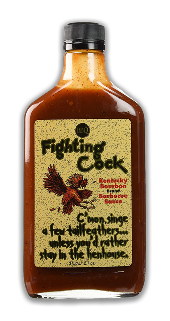 Fighting Cock Hot Sauce bottle