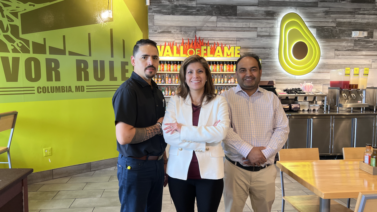 Business partners Dilshad Awan (right) with husband and wife duo Erin (middle) and Rogerio Bila (left) now own the Columbia California Tortilla location.
